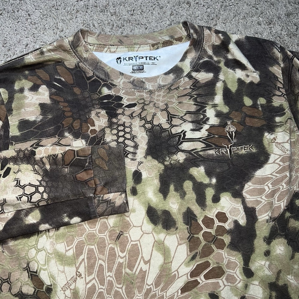 Kryptek Camo Stalker Shirt Long Sleeve Crew Neck Highlander Hunting Mens Large